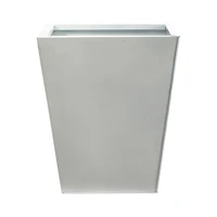 15" White Classic Square Metal Planter