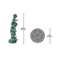 Design Toscano Medium Child's Play Stacked Children Spitting Cast Bronze Statue
