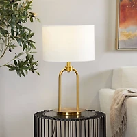 Gold Modern Table Lamp, 7" x 7" x 19"