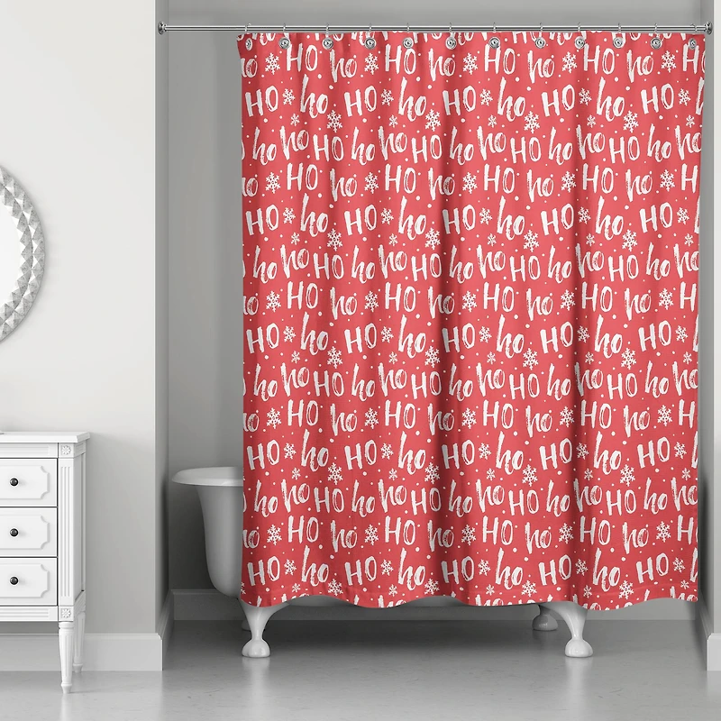 Ho Ho Ho Pattern Shower Curtain