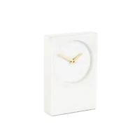 9" White Marble Rectangular Clock