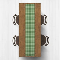 Green Plaid Outdoor Table Runner