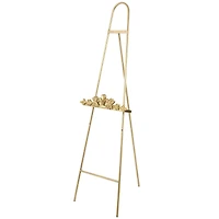 63" Gold Metal Arched Foldable 2-Tier Display Easel with Vine Emblem