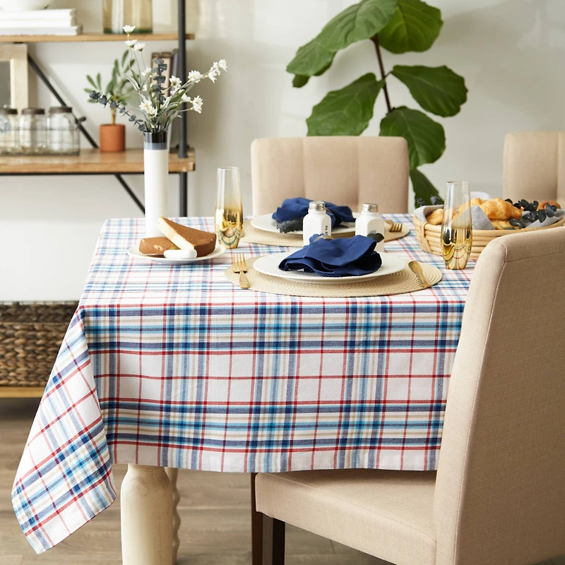 Lighthouse Plaid Tablecloth 70" Round