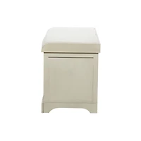White Traditional Wood Storage Bench, 20" x 34"