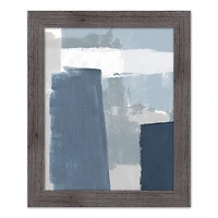 Painterly Blue Abstract Wall Print in Western Gray Frame