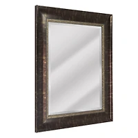 Head West Bronze Distressed 30.5" x 36.5" Framed Beveled Accent Vanity Mirror