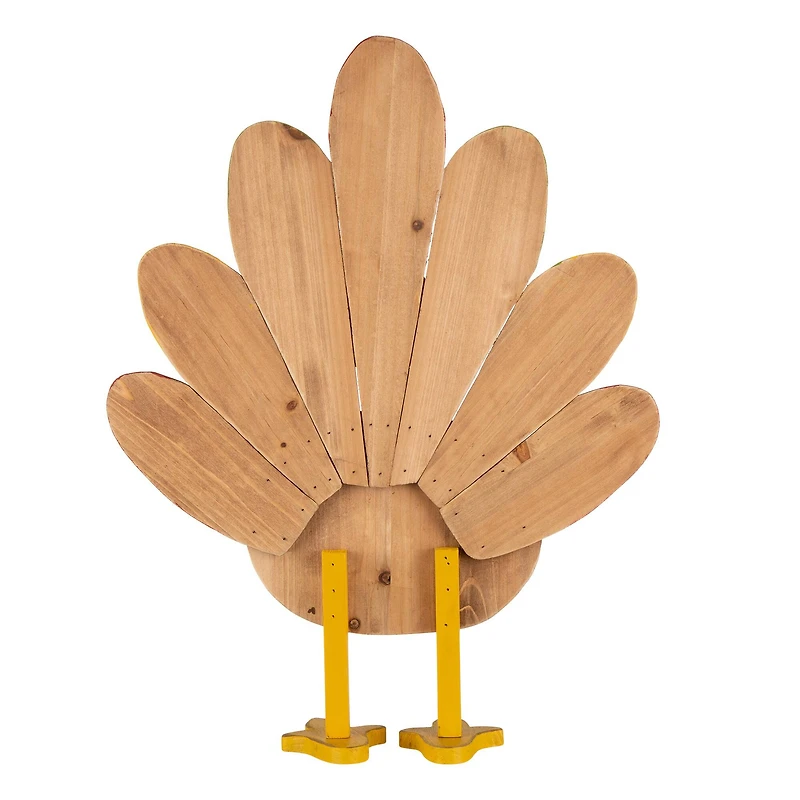 Glitzhome® 2ft. Thanksgiving Wooden Turkey Standing Décor