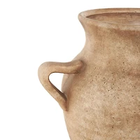 12.25" Copper Ceramic Antique Style Textured Vase with Handles