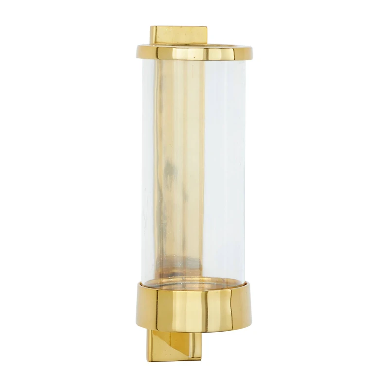 Gold Aluminum Contemporary Wall Sconce, 16" x 5" x 7"