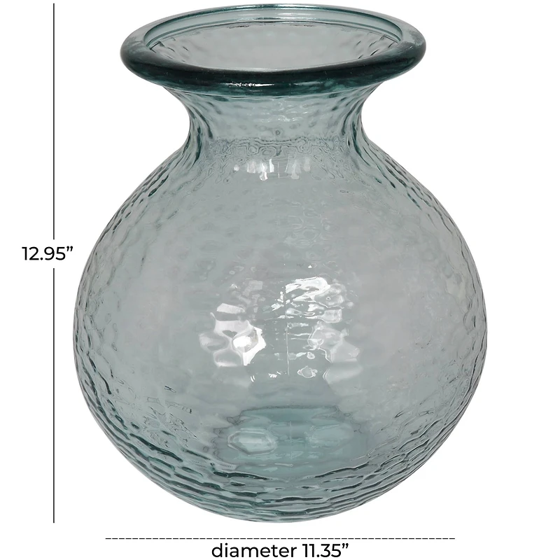 13" Clear Recycled Glass Vase