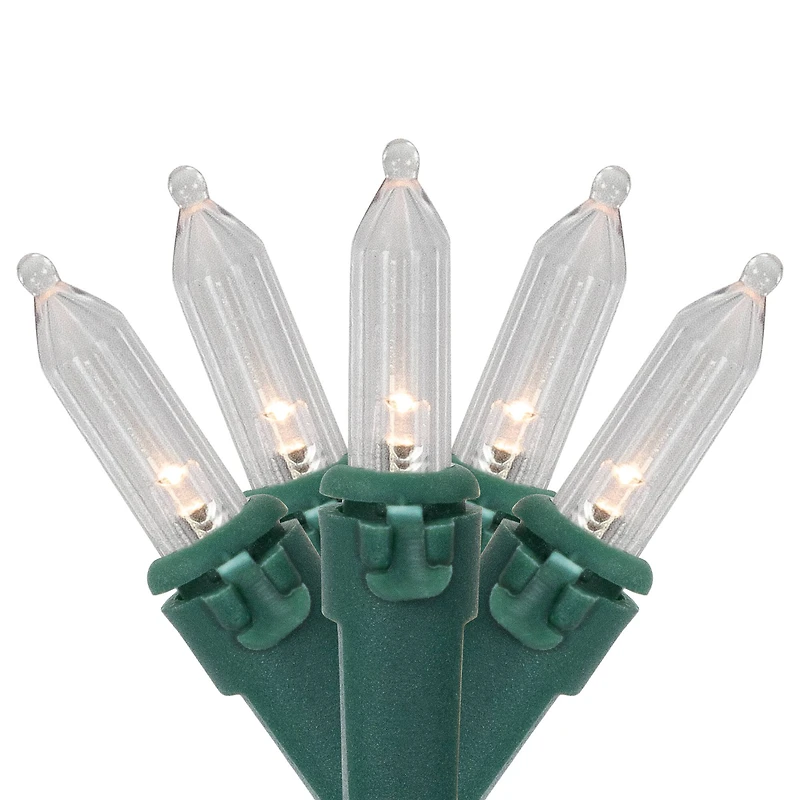 Battery Operated LED Mini Christmas Lights - Warm White  - 15.75' Green Wire - 50ct