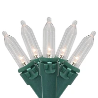 Battery Operated LED Mini Christmas Lights - Warm White  - 15.75' Green Wire - 50ct