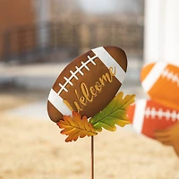 Glitzhome® 24" Thanksgiving Metal Football & Turkey Yard Stakes Set