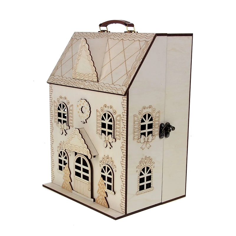 12.25" Unfinished Winter Home DIY Wood Dollhouse by Make Market®