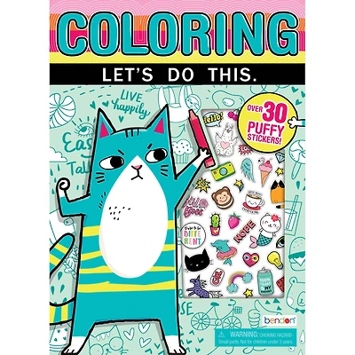 Let's Do This: Puffy Sticker Coloring & Activity Book