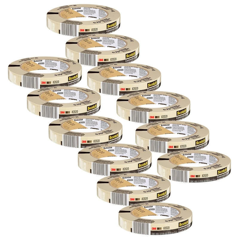 3M® 3/4" Masking Tape, 12 Rolls