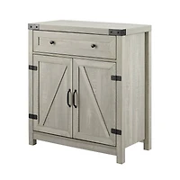 Walker Edison Stone Gray Farmhouse Barn Door Accent Cabinet