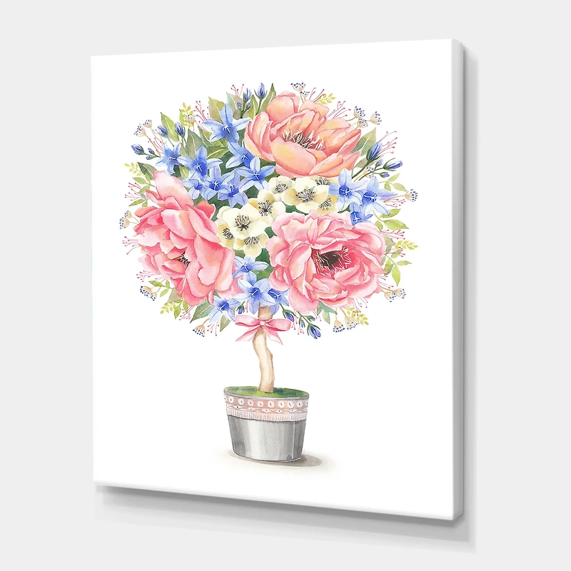 Designart - Flower Tree In A Pot With A Bow