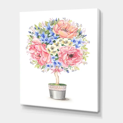 Designart - Flower Tree In A Pot With A Bow