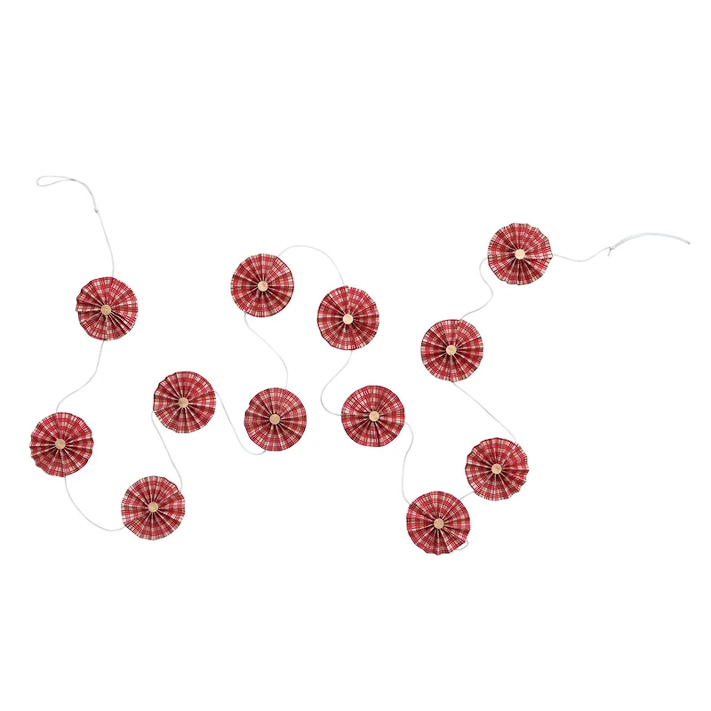 Hello Honey® 6ft. Red & Gold Handmade Recycled Paper Fan Garland in Kraft Box