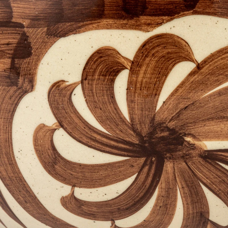 Hello Honey® 14" Brown & White Hand-Painted Stoneware Bowls, 2ct.