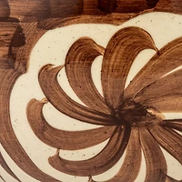 Hello Honey® 14" Brown & White Hand-Painted Stoneware Bowls, 2ct.