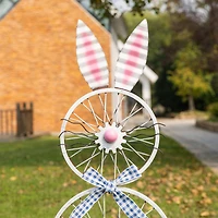 Glitzhome® 38" Easter Wheel Bunny Metal Décor