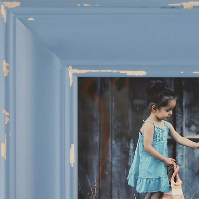 DII® Antique Stonewash Blue Distressed 8" x 10" Farmhouse Picture Frame