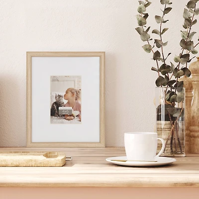 Expressions™ 4" x 6" Natural Woodgrain Frame with Mat by Studio Décor®