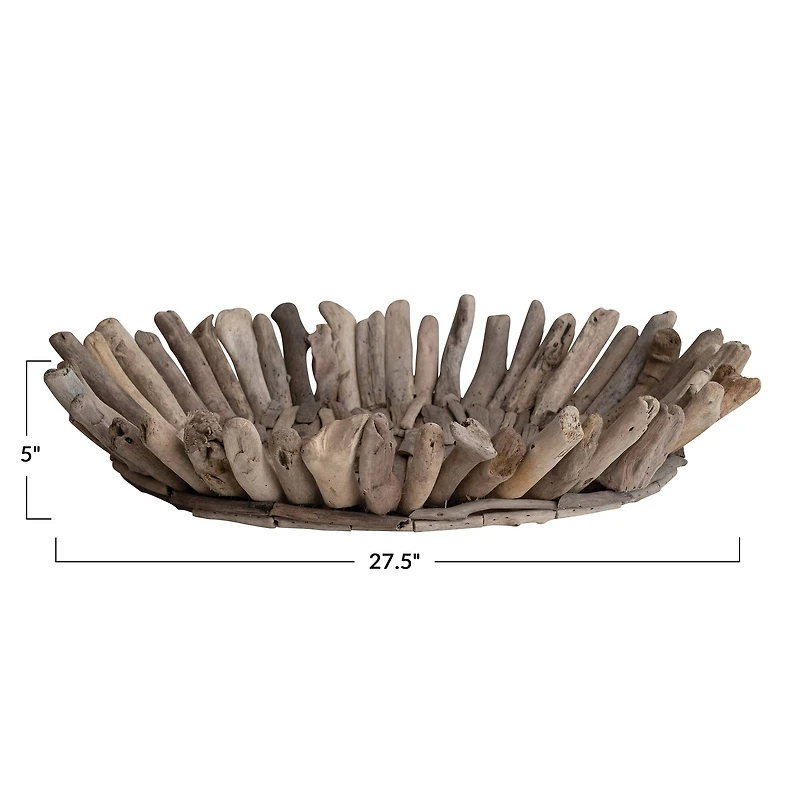 Hello Honey® 26" Natural Coastal Decorative Driftwood Oval Tray