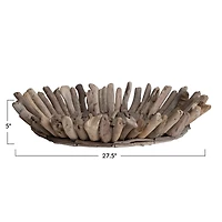 Hello Honey® 26" Natural Coastal Decorative Driftwood Oval Tray