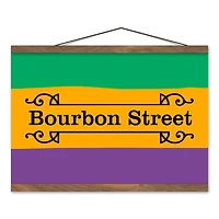 Bourbon Street Stripes Teak Hanging Canvas