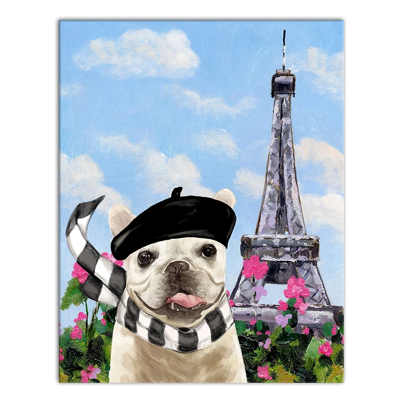 Frenchie in France 1 Canvas Wall Art