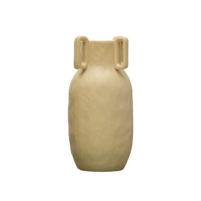 Hello Honey® 10" Cream Sand Finish Modern Stoneware Vase