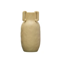 Hello Honey® 10" Cream Sand Finish Modern Stoneware Vase