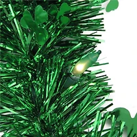 9ft. Pre-Lit Irish Shamrock St. Patrick's Day Tinsel Garland