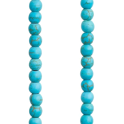 12 Pack: Turquoise Dyed Howlite Rondelle Beads, 4mm by Bead Landing™