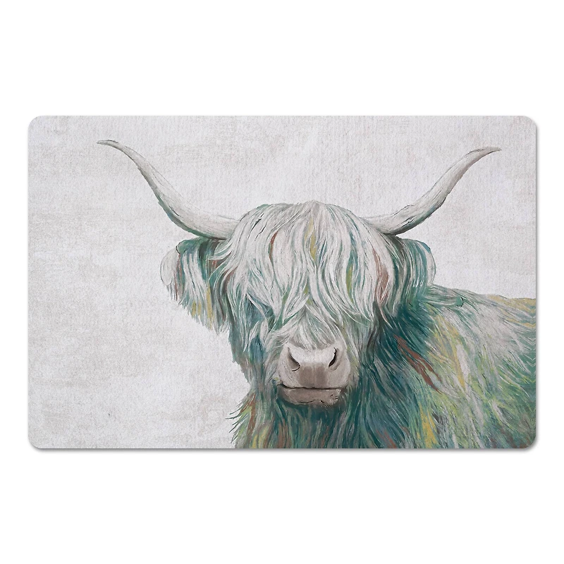 18" x 27" Painted Highland Cow Floor Mat