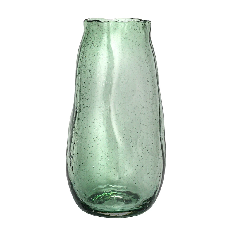 Hello Honey® 10.5" Green Marbled Glass Organic Shaped Vase