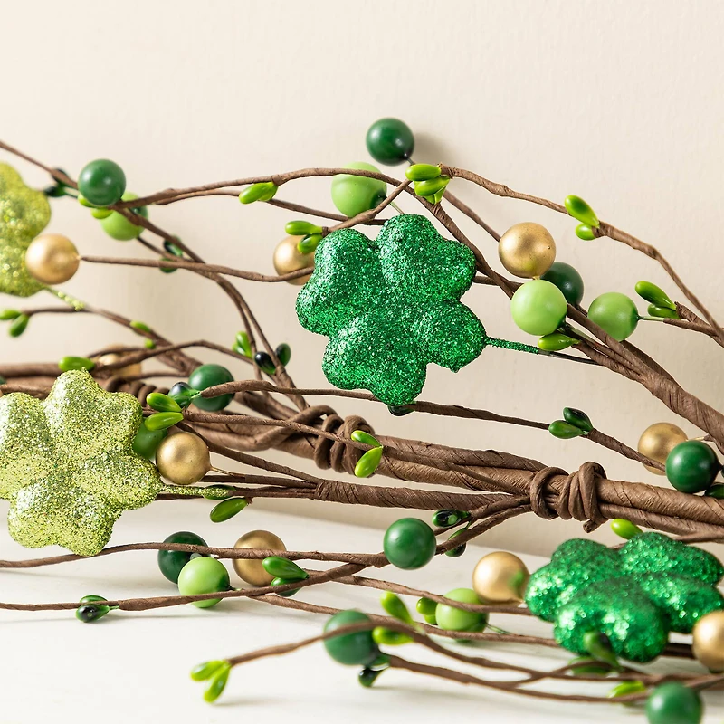 Glitzhome® 6ft St. Patrick's Shamrock Garland