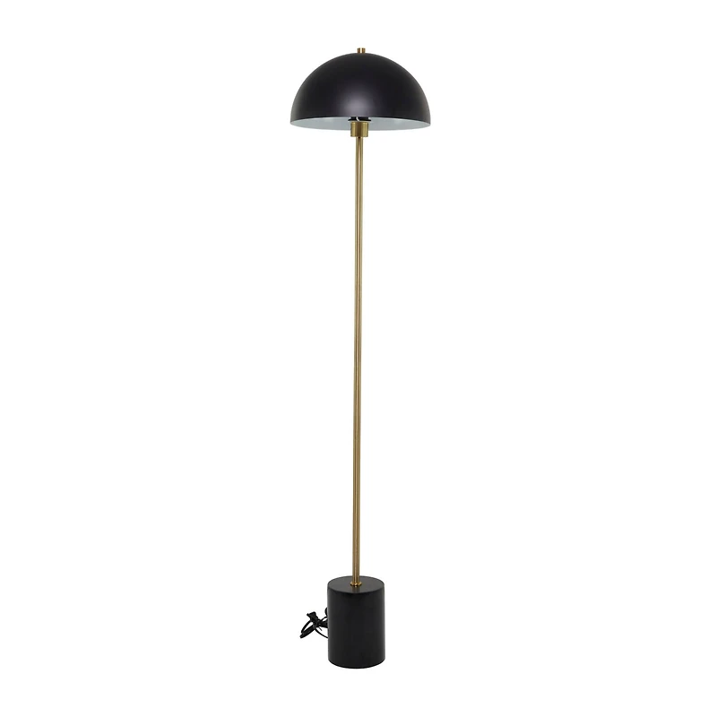 Black Metal Contemporary Floor Lamp, 14" x 14" x 62"
