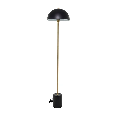 Black Metal Contemporary Floor Lamp, 14" x 14" x 62"