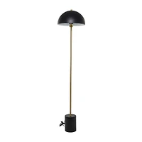 Black Metal Contemporary Floor Lamp, 14" x 14" x 62"