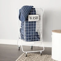 White Metal Farmhouse Storage Basket
