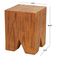 18" Brown Block Outdoor Accent Table