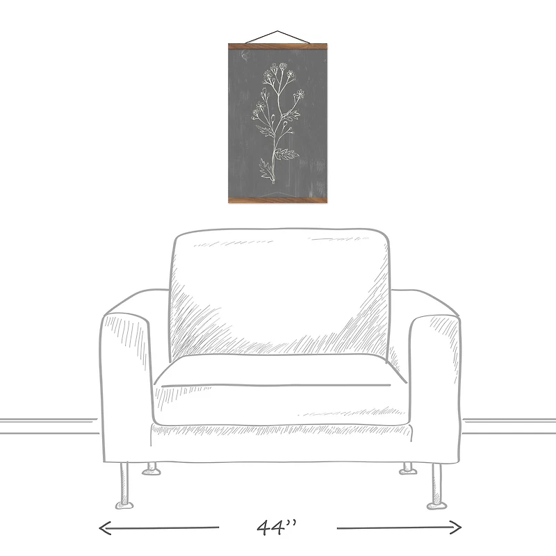 Distressed Botanical Teak Hanging Canvas