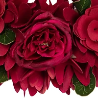 14" Wooden Rose Floral Spring Wreath