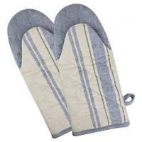DII® Nautical Blue French Stripe Oven Mitt Set, 2ct.