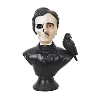 10" Black & White Poe with Raven Bust Tabletop Décor by Ashland®